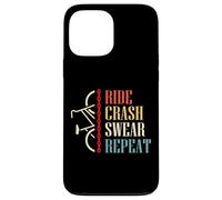 Vintage Ride Crash Swear Repeat - Funny Retro Mountain Bike Coque pour iPhone 13 Pro Max