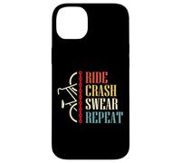 Vintage Ride Crash Swear Repeat - Funny Retro Mountain Bike Coque pour iPhone 14 Plus