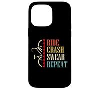 Vintage Ride Crash Swear Repeat - Funny Retro Mountain Bike Coque pour iPhone 14 Pro Max