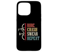 Vintage Ride Crash Swear Repeat - Funny Retro Mountain Bike Coque pour iPhone 15 Pro Max
