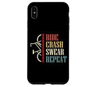 Vintage Ride Crash Swear Repeat - Funny Retro Mountain Bike Coque pour iPhone XS Max