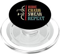 Vintage Ride Crash Swear Repeat - Funny Retro Mountain Bike PopSockets PopGrip pour MagSafe