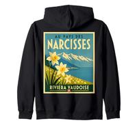Vintage Riviera Vaudoise Narcisse Voyage Suisse Sweat à Capuche
