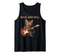 Vintage Rock Guitarist Cat Rock and Roll Guitar Rocker Débardeur