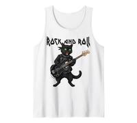 Vintage Rock Guitarist Cat Rock and Roll Guitar Rocker Débardeur