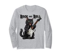 Vintage Rock Guitarist Cat Rock and Roll Guitar Rocker Manche Longue