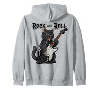 Vintage Rock Guitarist Cat Rock and Roll Guitar Rocker Sweat à Capuche