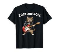 Vintage Rock Guitarist Cat Rock and Roll Guitar Rocker T-Shirt