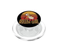 Vintage Roller Girl Skating 80's Vibe Roller Skate PopSockets PopGrip pour MagSafe