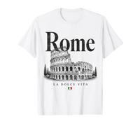 Vintage Rome Colisée Dolce La Vita icônes Italiennes T-Shirt Graphique avec Valeur