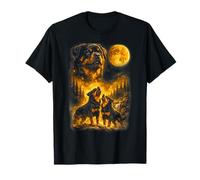 Vintage Rottweiler Metzgerhund Lover Howling Three 3 Moon T-Shirt