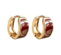 Vintage rouge glaçure cerceau oreille grimpeurs Antique cramoisi cerceau manchettes Niche accessoire élégant pour les femmes adapté pour les fêtes, les festivals et la vie quotidienne