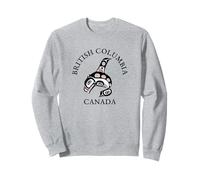 Vintage Rouge Noir Haida Orca Whale Illustration Native Illustration Sweatshirt