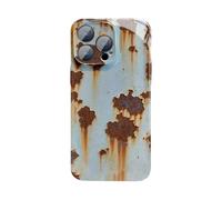Vintage Rust Look Phone Case for iPhone 16 Pro Max, Rusty Glossy Pattern Phone Cover, Creative Industrial Iron Inspired Shockproof TPU Case for iPhone 16/15/14/13/12 Promax. (15,a)