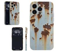 Vintage Rust Look Phone Case, Rusty Metal Texture Print Phone Case, Creative Industrial Iron Inspired Shockproof TPU Cases for iPhone 16 15 14 13 12 Plus Pro Max (Style-A,14promax)