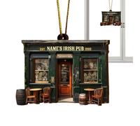 Vintage Rustic Advertising Retro Wall Tin - Irish Pub Christmas Tree Ornements en Bois, Pub Shed Bar Man Cave Gift Home, Bar Dublin Christmas Ornement de Noël, Ornement des rétroviseurs pour la Porte