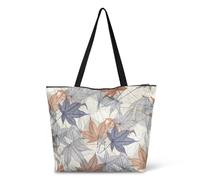 Vintage Sac D'Épaule Dessiner Des Feuilles D'Érable Tote Bag Grandes Sac A Provisions Pour Vacances, Aux Voyages, Dames, 40X50X15Cm