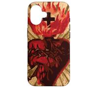 Vintage Sacré Cœur de Jésus Catholique Cadeau Art Traditionnel Coque pour iPhone 16
