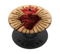 Vintage Sacré Cœur de Jésus Catholique Cadeau Art Traditionnel PopSockets PopGrip Adhésif