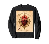 Vintage Sacré Cœur de Jésus Catholique Cadeau Art Traditionnel Sweatshirt