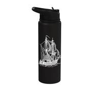 Vintage Sailboat Sailing Ship Nautical Sailor Stainless Steel Insulated Water Bottle