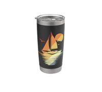 Vintage Sailing Graphic Boat Sport Sloop Race Gobelet isotherme en acier inoxydable double paroi