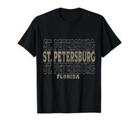 Vintage Saint-Pétersbourg Floride T-Shirt Graphique avec Valeur, Homme, Noir, L