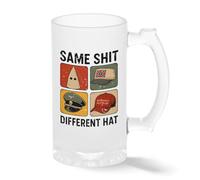 Vintage Same Shit Different Hat Sarcastic Political Satire Mug - Funny Anti Trump Meme Coffee Cup - Protest Graphic Gift Bière transparente Tasse Stein 0.5L