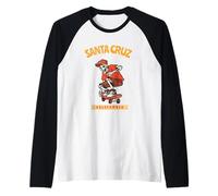 Vintage Santa Cruz California Squelette Skateboard Manche Raglan