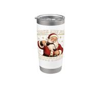 Vintage Santa Drinking Wine Corks are for Quitters Funny Gobelet isotherme en acier inoxydable double paroi