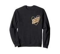 Vintage School Love Cassette Heart Tan Color Graphic Sweatshirt