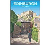 Vintage Scotland Edinburgh Castle Rétro Mur Art Toile Affiche Art Imprimer Accueil Décoration Chambre Décoration Sans cadre 40x60cm
