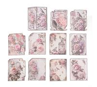 Vintage Scrapbook Paper 30pcs 14x11cm Garden Style(6 Pink Rose)