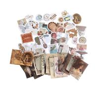Vintage Scrapbook Stickers - Decorative Decals for Diy Crafts | Writable Paper with Mixed Styles, 60pcs Set, Colorful Patterns, Multipurpose Use, Journals Invitations, Photo, Albums, Home Decoration