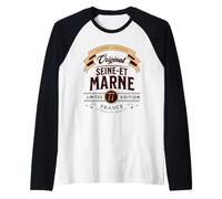Vintage Seine-Et-Marne Département France Manche Raglan
