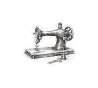Vintage Sewing Machine Sketch - Sewing Journal for Makers - 120 page lined notebook: A classic lined notebook for sewing notes, ideas, and creative planning