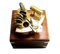 Vintage Sextant Nautique en laiton avec boîte en bois