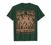 Vintage Showgirls Dancing on Stage in Classic Burlesque Art T-Shirt