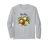 Vintage Sicile Citron Orange Sicile été Art Manche Longue