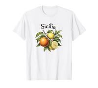 Vintage Sicile Citron Orange Sicile été Art T-Shirt