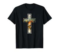 Vintage Silhouette Meadow Faith Cottagecore Croix Chrétienne T-Shirt