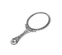 Vintage Silver Embossed Rose Makeup Mirrors, Compact Handheld Mirror for Beauty and the Beast Cosplay