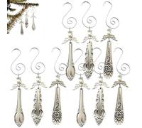 Vintage Silverware Angel Christmas Ornament, 3PCS Petite Winged Silverware Angel Spoon Shape Ornament, Metal Angels Charms Christmas Tree Hanging Decoration for Family Friends