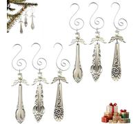Vintage Silverware Angel Christmas Ornament, 3PCS Petite Winged Silverware Angel Spoon Shape Ornament, Metal Angels Charms Christmas Tree Hanging Decoration for Family Friends