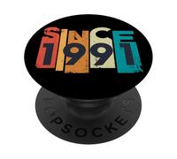 Vintage Since 1991 Retro Birth Year PopSockets PopGrip Adhésif