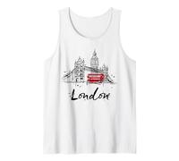 Vintage Sketch Hand Drawn London T Shirt, London Landmarks Débardeur