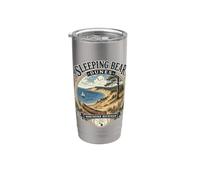 Vintage Sleeping Bear Dunes, paysage intérieur du nord du Michigan Gobelet isotherme en acier inoxydable double paroi