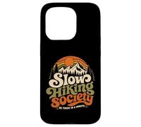 Vintage Slow Hiking Society Mountain Hiker Nature Coque pour iPhone 15 Pro