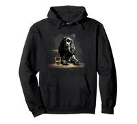 Vintage Smoking Cocker Spaniel Drôle Chien Fête des Pères Sweat à Capuche