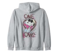 Vintage Snoopy Joe Cool One Love Glitch Rétro pour la Saint-Valentin Sweat à Capuche